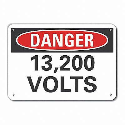 LYLE LCU40350RA14X10 Rflct Voltage Danger Sign 10x14in Alum