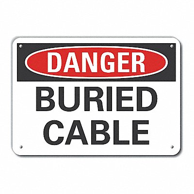 LYLE LCU40351NP10X7 Buried Cable Danger Sign 7x10in Plastic