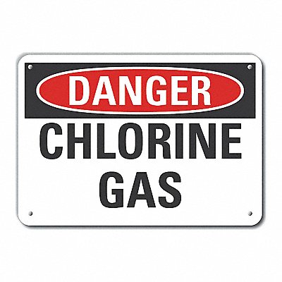 LYLE LCU40352RA10X7 Rflct Chlorine Danger Sign 7x10in Alum