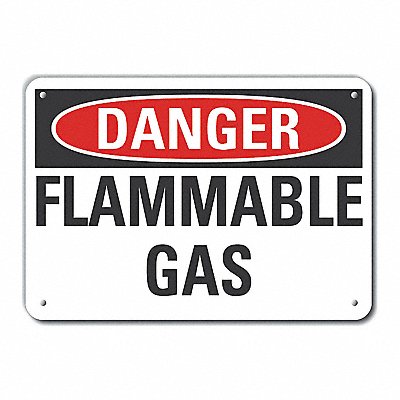 LYLE LCU40357NA10X7 Alum Flammable Gas Danger Sign 7x10in