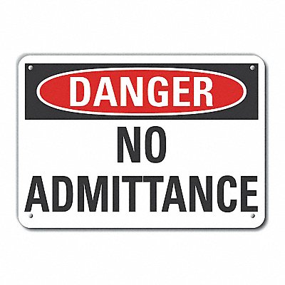 LYLE LCU40361RA14X10 Reflective No Admittance Danger Sign 10x14in