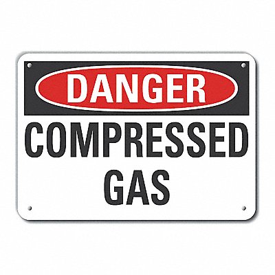 LYLE LCU40363NP10X7 Compressed Gas Danger Sign 7x10in Plastc