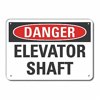 LYLE LCU40368NP14X10 Elevator Hazard Danger Sign 10x14in Plastic
