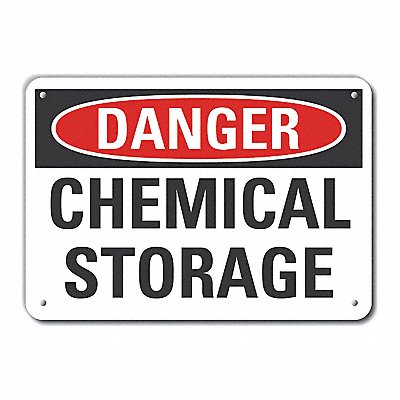 LYLE LCU40383NA14X10 Alum Chemicals Danger Sign 10x14in Alum