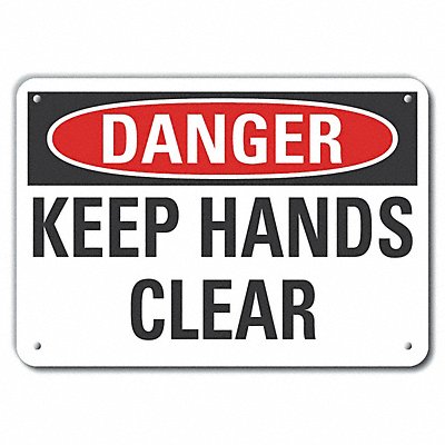 LYLE LCU40384NA14X10 Alum Keep Hand Clear Danger Sign 10x14in