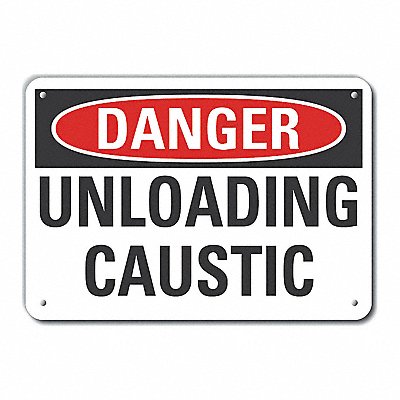 LYLE LCU40399RA14X10 Rflct Caustic Danger Sign 10x14in Alum