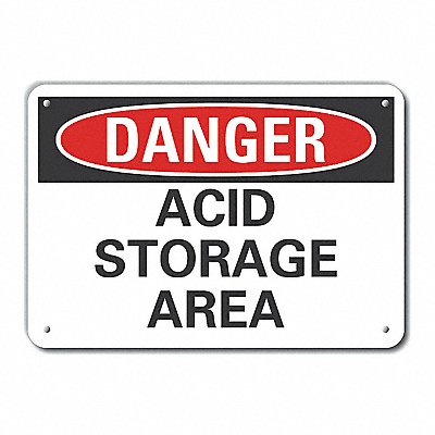 LYLE LCU40400NA10X7 Alum Acid Danger Sign 7x10in Alum
