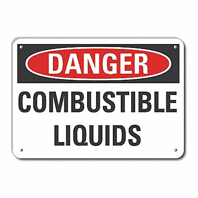 LYLE LCU40417RA10X7 Reflective Combust Liquid Danger Sign 7x10in
