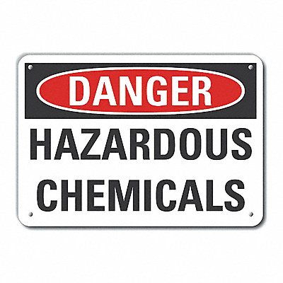 LYLE LCU40422RA14X10 Reflective Hzrdous Chem Danger Sign 10x14in