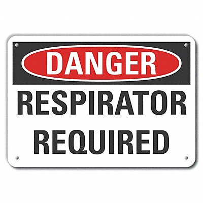 LYLE LCU40427NA10X7 Respirator Required Danger Sign 7x10in