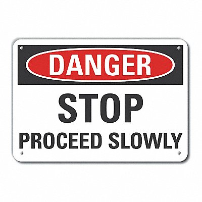 LYLE LCU40428NA10X7 Alum Lift Truck Traffic Danger Sign 7x10in
