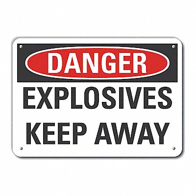 LYLE LCU40432NA14X10 Alum Explosive Material Danger Sign 10x14in
