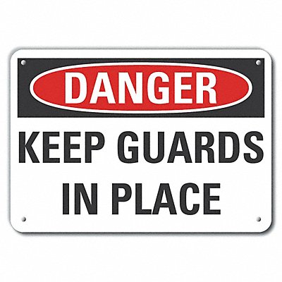 LYLE LCU40434NA10X7 Alum Machine Guards Danger Sign 7x10in