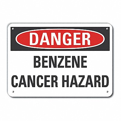 LYLE LCU40442NA14X10 Alum Benzene Danger Sign 10x14in Alum