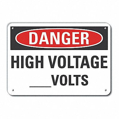 LYLE LCU40445NA14X10 Alum High Voltage Danger Sign 10x14in
