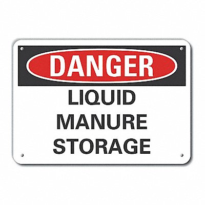 LYLE LCU40452NA14X10 Alum Liquid Manure Danger Sign 10x14in