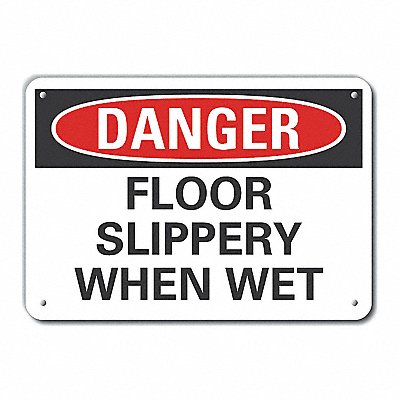 LYLE LCU40461NA14X10 Alum Slippery Floor Danger Sign 10x14in