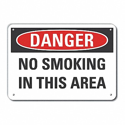 LYLE LCU40465NA14X10 Alum No Smoking Danger Sign 10x14in Alum