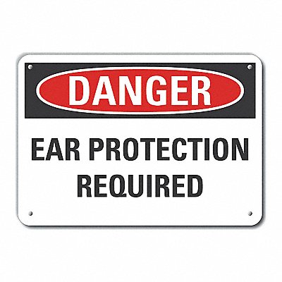 LYLE LCU40467NA14X10 Alum Hearing Danger Sign 10x14in Alum