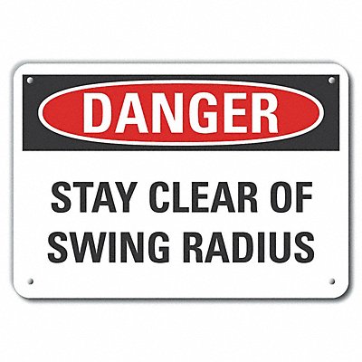 LYLE LCU40493RA14X10 Reflective Stay Clear Danger Sign 10x14in Alum