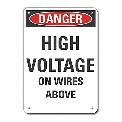 LYLE LCU40497RA14X10 Reflective High Voltage Danger Sign 14x10in