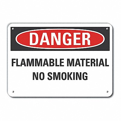 LYLE LCU40505NA14X10 Alum Flammable Material Danger Sign 10x14in