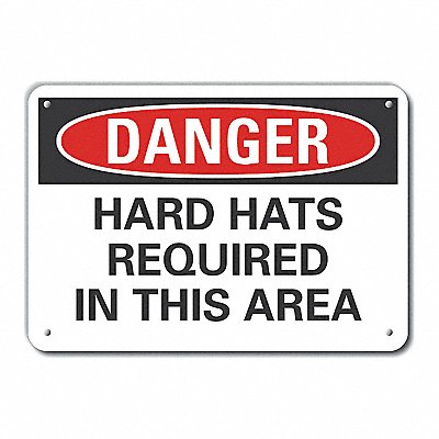 LYLE LCU40520NA14X10 Alum Hard Hat Danger Sign 10x14in Alum