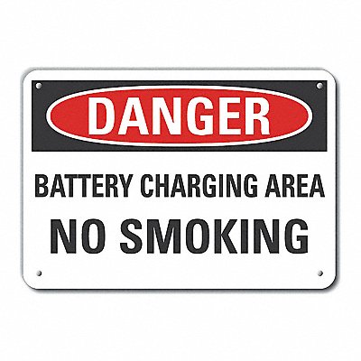 LYLE LCU40525NA14X10 Alum Batt. Charging Danger Sign 10x14in