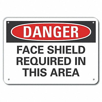 LYLE LCU40528NA14X10 Alum Face Mask Danger Sign 10x14in Alum