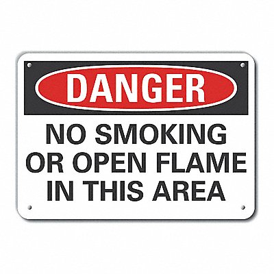 LYLE LCU40559RA14X10 Reflective No Smoking Danger Sign 10x14in Alum