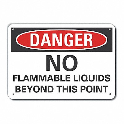 LYLE LCU40565NA14X10 Alum Flammable Material Danger Sign 10x14in