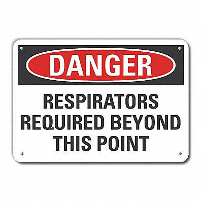 LYLE LCU40567RA14X10 Reflective Respirator Rqrd Danger Sign 10x14in