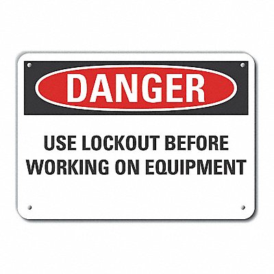 LYLE LCU40580NA14X10 Alum Lockout Tagout Danger Sign 10x14in