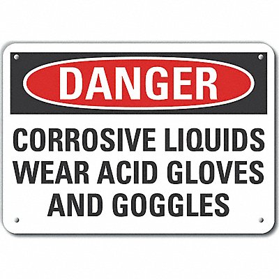 LYLE LCU40623NA14X10 Alum Corrosive Material Danger Sign 10x14in