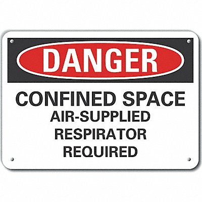 LYLE LCU40627NA14X10 Alum Confined Space Danger Sign 10x14in