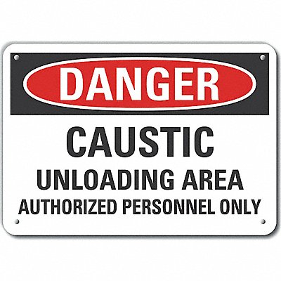 LYLE LCU40629NA10X7 Alum Caustic Danger Sign 7x10in Alum