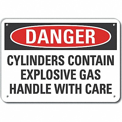 LYLE LCU40631RA14X10 Reflective Cyl Handling Danger Sign 10x14in