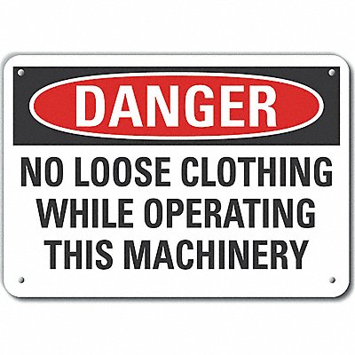 LYLE LCU40633RA14X10 Reflective Machine Operation Danger Sign 10x14in