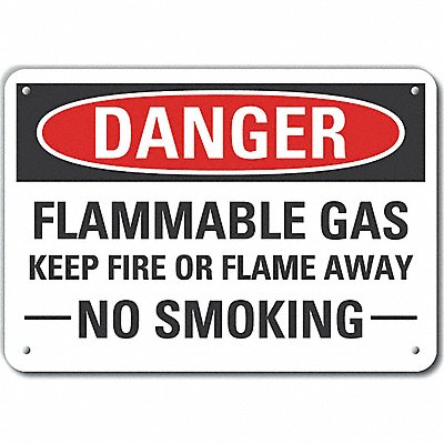 LYLE LCU40634NA14X10 Alum Flammable Gas Danger Sign 10x14in