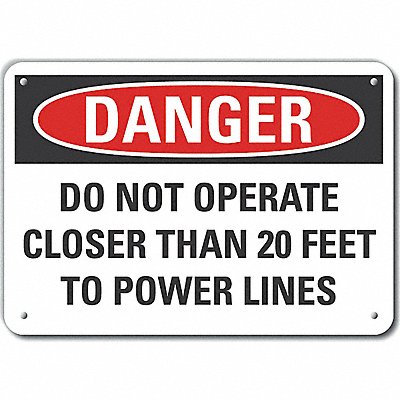 LYLE LCU40641RA14X10 Reflective Electr Hazard Danger Sign 10x14in