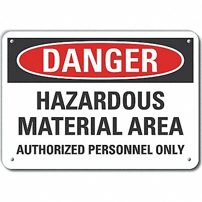 LYLE LCU40643NA14X10 Alum Hazardous Material Danger Sign 10x14in