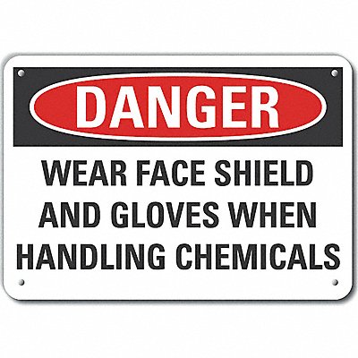 LYLE LCU40650NA10X7 Alum Eye Hand Danger Sign 7x10in Alum