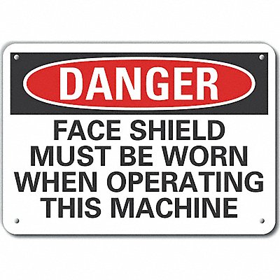 LYLE LCU40652NA10X7 Alum Face Mask Danger Sign 7x10in Alum