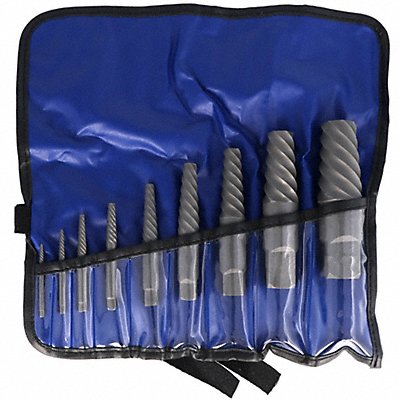CHICAGO-LATROBE 65039 Screw Extractor Set 9pc HSS Pouch