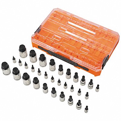 KLEIN 65233HEX Knurled Hex Bit Sock Set SAE/Met 33piece