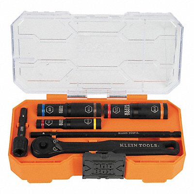 KLEIN TOOLS 65238 Flip Socket Set Heavy Duty DW 3 Pc