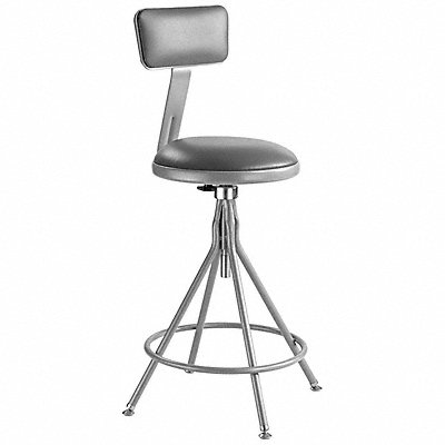 NATIONAL PUBLIC SEATING 6524HB Round Stool Welded Tube Leg Grey 39 H