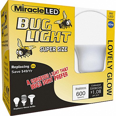 MIRACLE LED 602173 LED 9 W A19 Medium Screw (E26) PK2