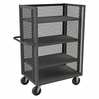 GRAINGER 3STEX30483AS95 Stock Cart With 3-Sides 30 in L Grey