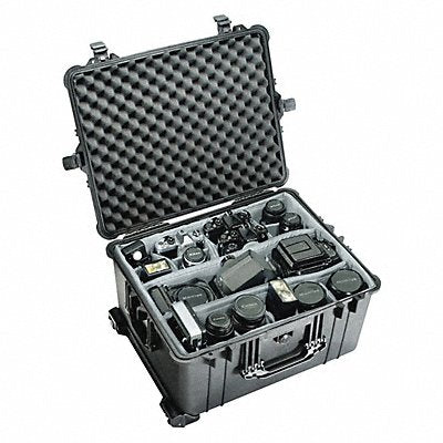 PELICAN 1624 Protective Case 10 17/32 in Double Throw Black